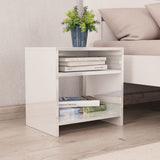 Comodino Bianco Lucido 40x30x40 cm in Legno truciolato