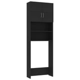 Mobile per Lavatrice Nero 64x25,5x190 cm in truciolato