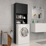 Mobile per Lavatrice Nero 64x25,5x190 cm in truciolato