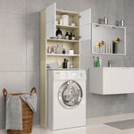 Mobile per Lavatrice Bianco e Rovere Sonoma 64x25,5x190 cm