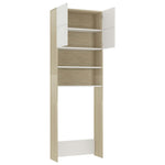Mobile per Lavatrice Bianco e Rovere Sonoma 64x25,5x190 cm