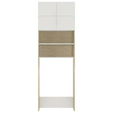 Mobile per Lavatrice Bianco e Rovere Sonoma 64x25,5x190 cm