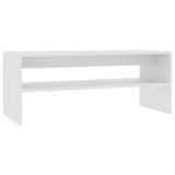 Tavolino da Salotto Bianco 100x40x40 cm in Legno truciolato