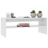 Tavolino da Salotto Bianco 100x40x40 cm in Legno truciolato
