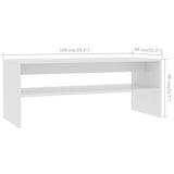 Tavolino da Salotto Bianco 100x40x40 cm in Legno truciolato
