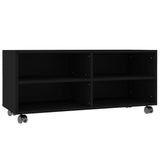 Mobile TV con Ruote Nero 90x35x35 cm in Legno truciolato