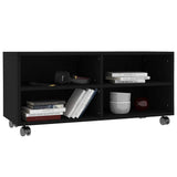 Mobile TV con Ruote Nero 90x35x35 cm in Legno truciolato