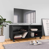 Mobile TV con Ruote Nero 90x35x35 cm in Legno truciolato