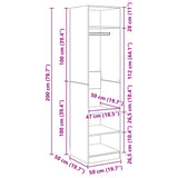 Armadio Bianco 50x50x200 cm in Legno truciolato