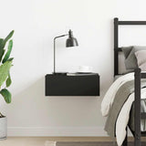 Comodino Pensile Nero 40x30x15 cm in Legno truciolato