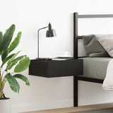 Comodino Pensile Nero 40x30x15 cm in Legno truciolato