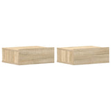 Comodini Pensili 2pz Rovere Sonoma 40x30x15cm Legno truciolato