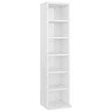 Mobile Porta CD Bianco Lucido 21x20x88 cm in Legno truciolato
