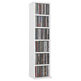 Mobile Porta CD Bianco Lucido 21x20x88 cm in Legno truciolato