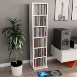 Mobile Porta CD Bianco Lucido 21x20x88 cm in Legno truciolato
