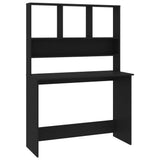 Scrivania con Mensole Nera 110x45x157 cm in Legno truciolato