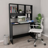 Scrivania con Mensole Nera 110x45x157 cm in Legno truciolato