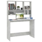 Scrivania Mensole Grigio Cemento 110x45x157cm Legno truciolato