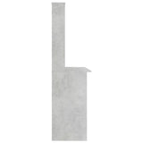 Scrivania Mensole Grigio Cemento 110x45x157cm Legno truciolato