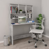 Scrivania Mensole Grigio Cemento 110x45x157cm Legno truciolato