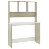 Scrivania e Ripiani Bianco Rovere Sonoma 110x45x157 truciolato