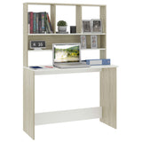Scrivania e Ripiani Bianco Rovere Sonoma 110x45x157 truciolato