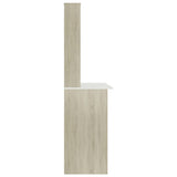 Scrivania e Ripiani Bianco Rovere Sonoma 110x45x157 truciolato
