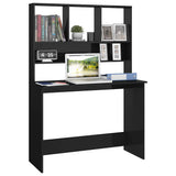 Scrivania Mensole Nero Lucido 110x45x157 cm Legno truciolato