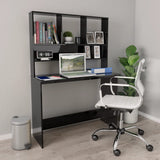 Scrivania Mensole Nero Lucido 110x45x157 cm Legno truciolato