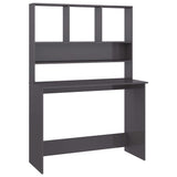 Scrivania Mensole Grigio Lucido 110x45x157 cm Legno truciolato