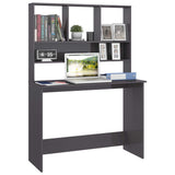 Scrivania Mensole Grigio Lucido 110x45x157 cm Legno truciolato