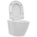 WC Sospeso con Design Senza Bordi in Ceramica Bianca