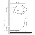 WC Sospeso con Design Senza Bordi in Ceramica Bianca