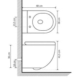 WC Sospeso con Design Senza Bordi in Ceramica Bianca