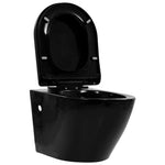 WC Sospeso con Design Senza Bordi in Ceramica Nero