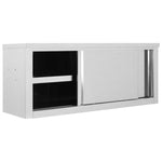 Armadio da Cucina ad Ante Scorrevoli 120x40x50cm Acciaio Inox