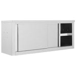 Armadio da Cucina ad Ante Scorrevoli 120x40x50cm Acciaio Inox