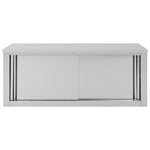 Armadio da Cucina ad Ante Scorrevoli 120x40x50cm Acciaio Inox