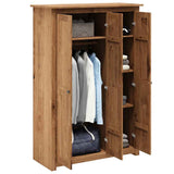 Armadio a 3 Ante 118x50x171,5cm Legno di Pino Panama Range