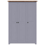 Armadio a 3 Ante Grigio 118x50x171,5cm in Pino Panama Range