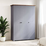 Armadio a 3 Ante Grigio 118x50x171,5cm in Pino Panama Range