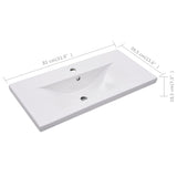 Lavabo da Incasso 81x39,5x18,5 cm in Ceramica Bianco