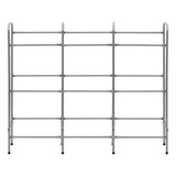 Supporto con Ripiani per 9 Casse Argento 145x33x116 cm Acciaio