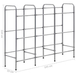 Supporto con Ripiani per 9 Casse Argento 145x33x116 cm Acciaio