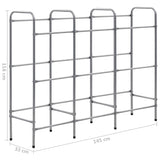 Supporto con Ripiani per 9 Casse Argento 145x33x116 cm Acciaio