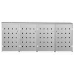 Copribidone per Spazzatura Quadruplo 240 L in Acciaio Inox