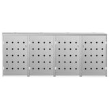 Copribidone per Spazzatura Quadruplo 240 L in Acciaio Inox