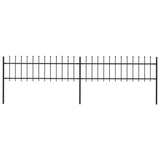 Recinzione da Giardino con Punta a Lancia in Acciaio 359x60 cm Nero