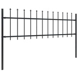 Recinzione da Giardino con Punta a Lancia in Acciaio 359x60 cm Nero