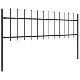 Recinzione da Giardino con Punta a Lancia in Acciaio 1781,5x60 cm Nero